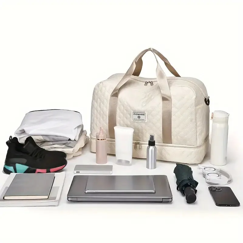 Luxury Large Capacity Duffel Bag – Versatile Shoulder & Crossbody Tote With Dual Side Pockets