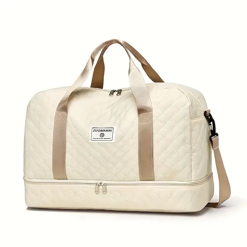 Luxury Large Capacity Duffel Bag – Versatile Shoulder & Crossbody Tote With Dual Side Pockets