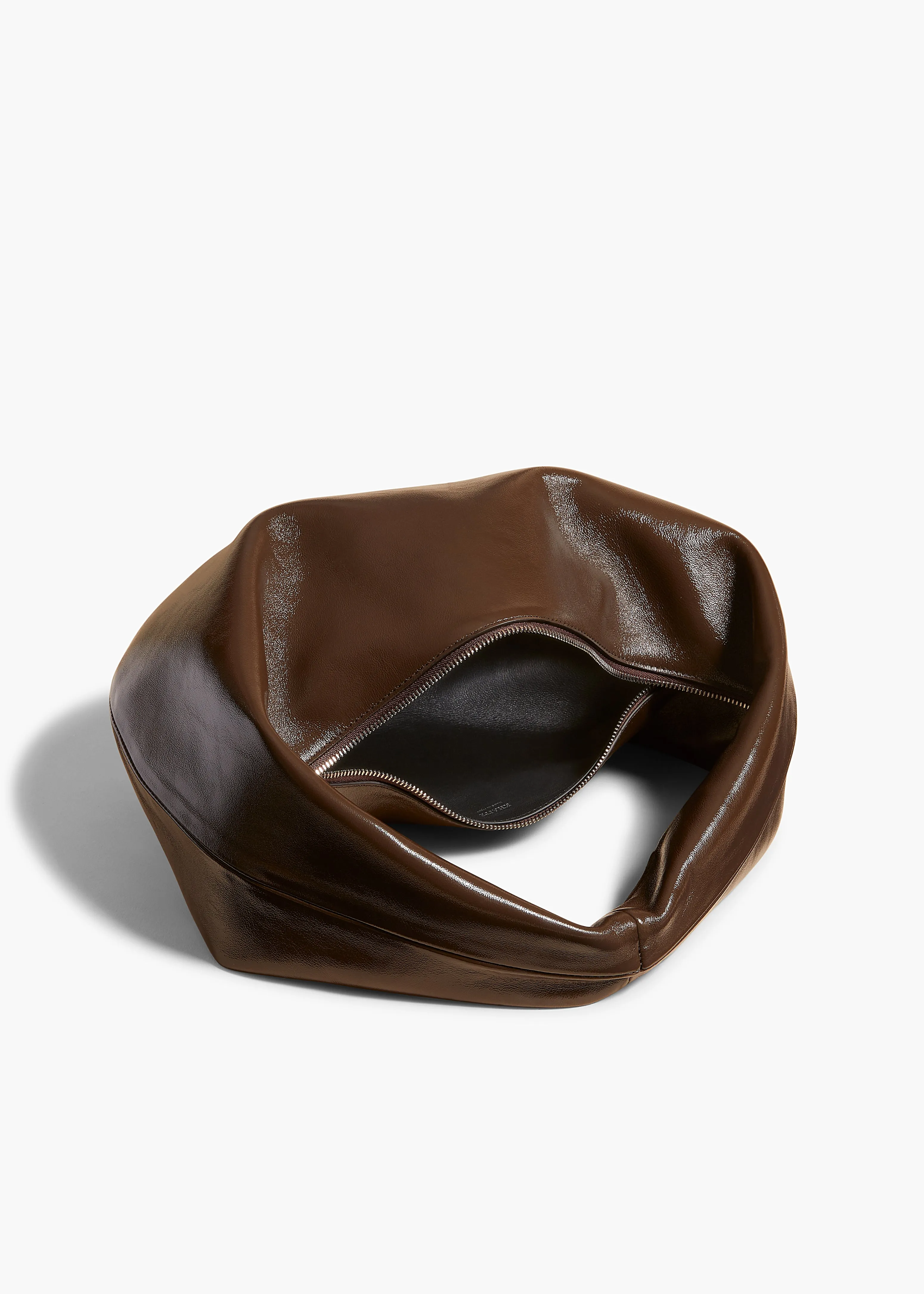 Medium Olivia Hobo in Chestnut Crackle Patent Leather