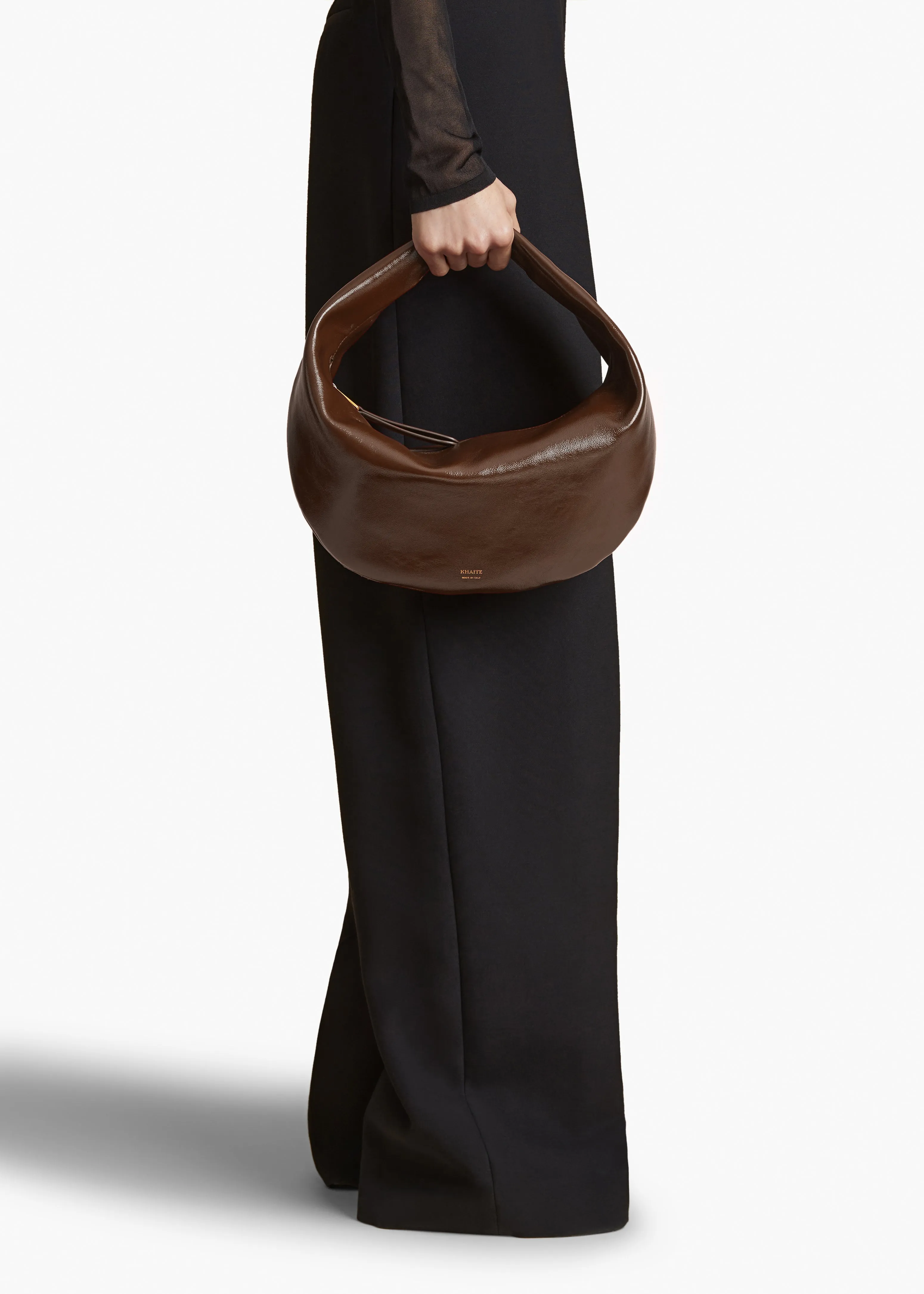 Medium Olivia Hobo in Chestnut Crackle Patent Leather