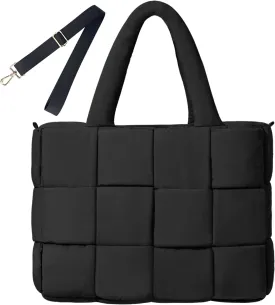 NAARIIAN Tote Bag for Women Hand Woven Puffy Tote Handbag Large Cross body bags for work travel gym