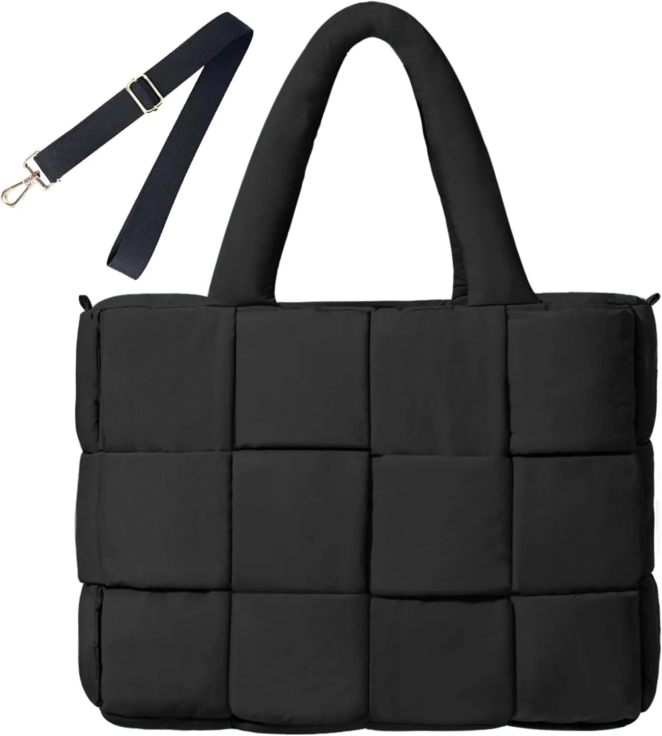 NAARIIAN Tote Bag for Women Hand Woven Puffy Tote Handbag Large Cross body bags for work travel gym