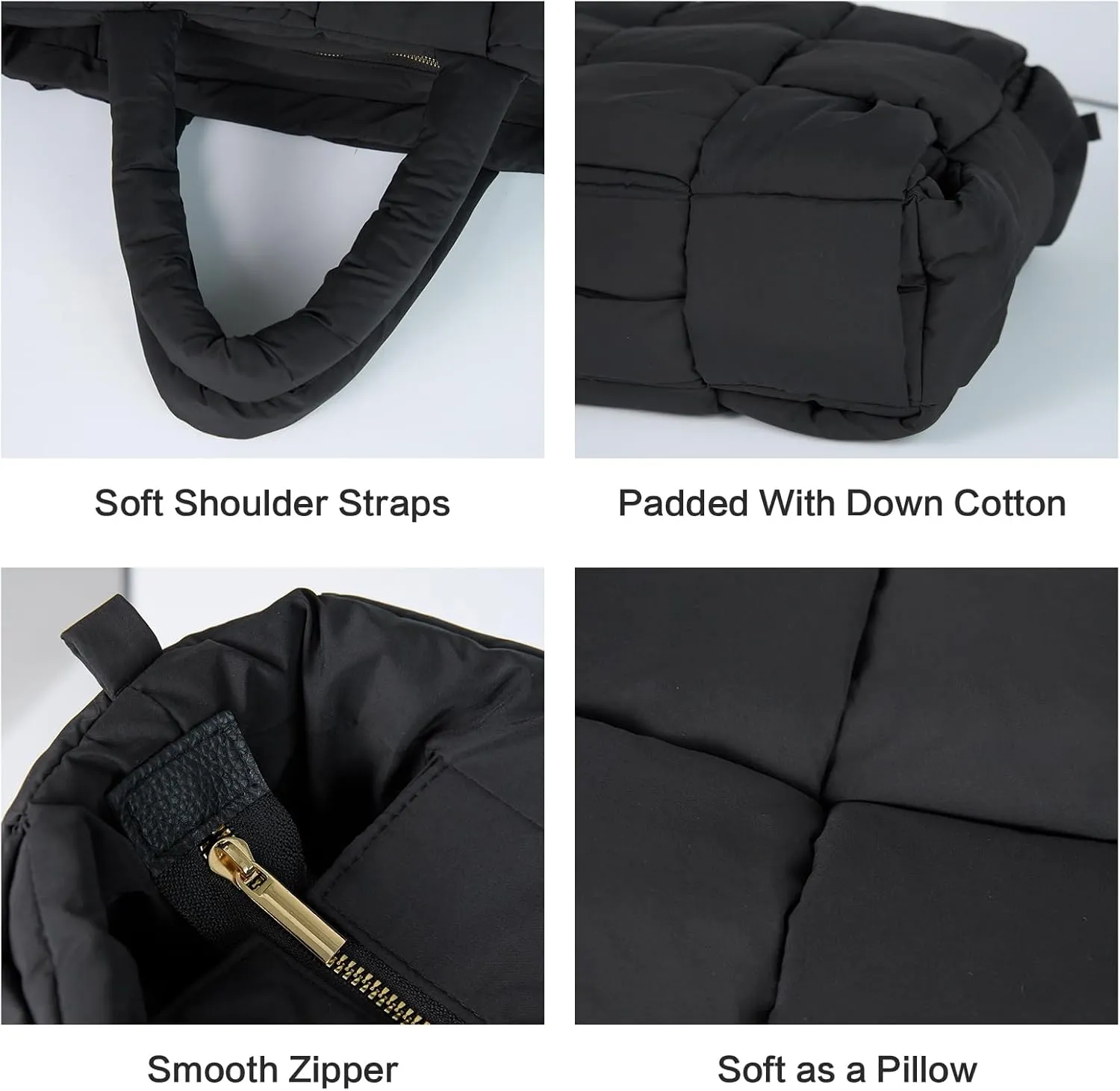 NAARIIAN Tote Bag for Women Hand Woven Puffy Tote Handbag Large Cross body bags for work travel gym