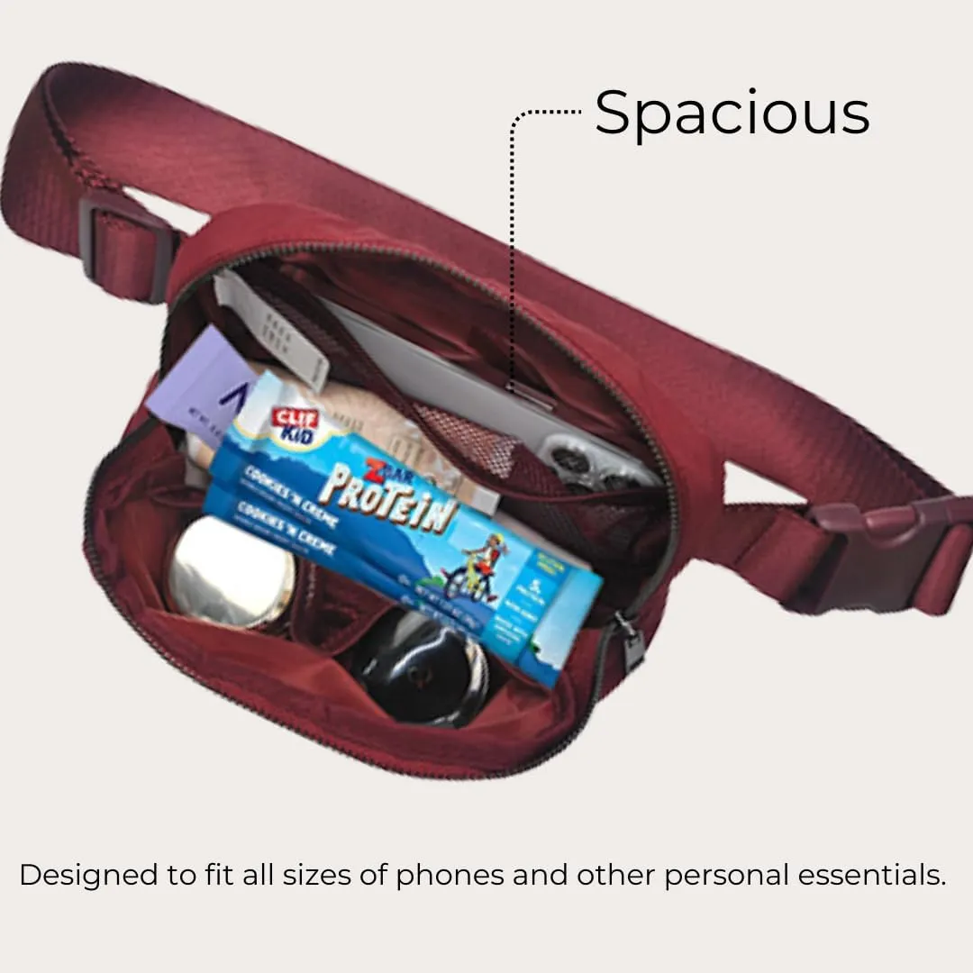 NGIL Mini Belt Bag for Women Crossbody Pack Workout Traveling Running Hiking Waist Bag with Adjustable Strap(Wine)