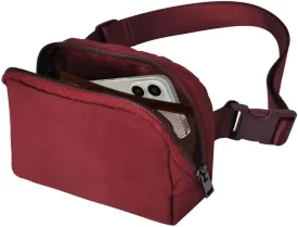 NGIL Mini Belt Bag for Women Crossbody Pack Workout Traveling Running Hiking Waist Bag with Adjustable Strap(Wine)