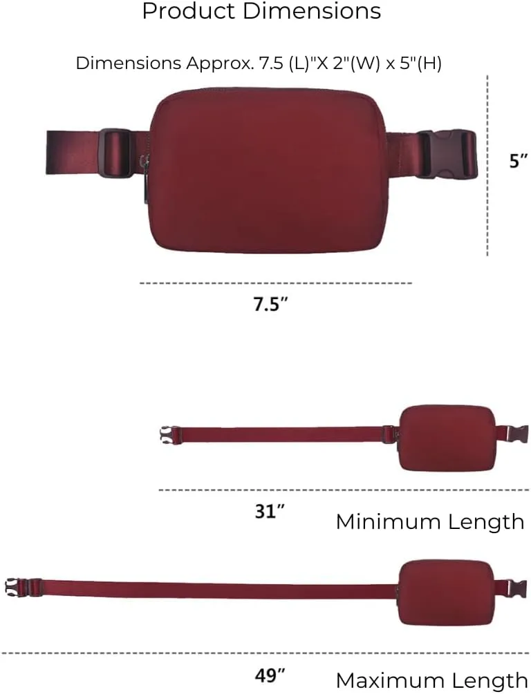 NGIL Mini Belt Bag for Women Crossbody Pack Workout Traveling Running Hiking Waist Bag with Adjustable Strap(Wine)