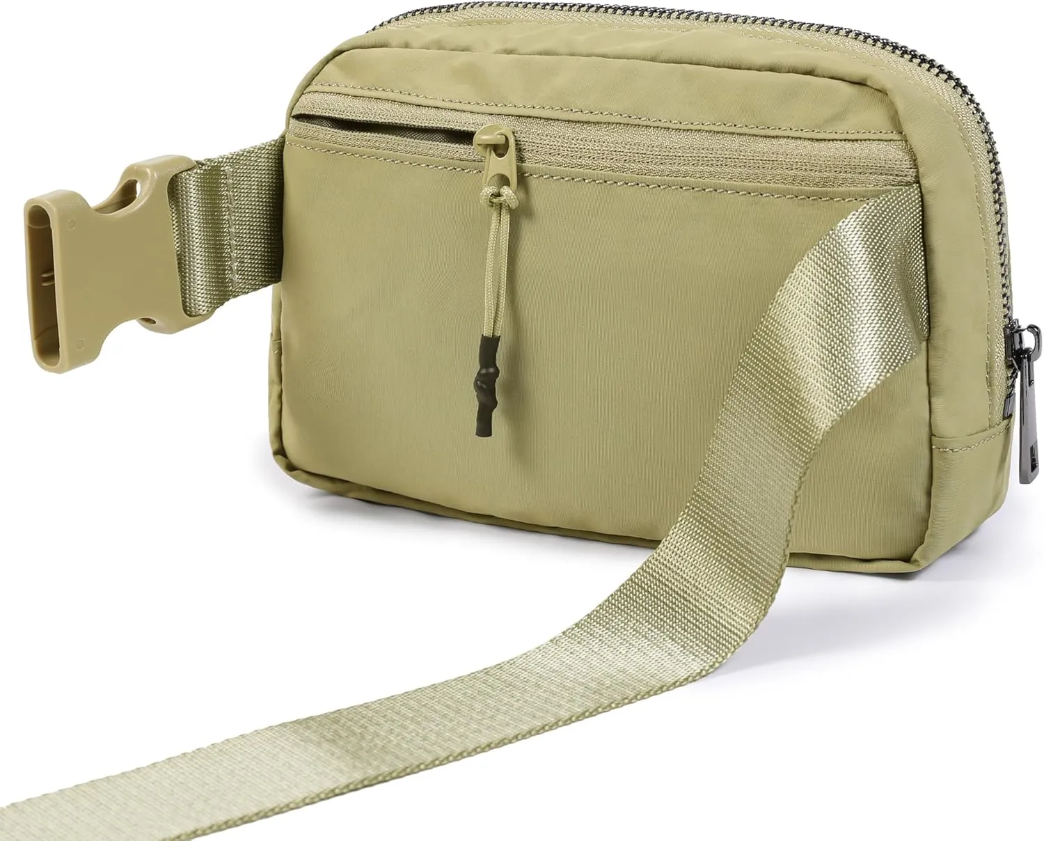 ODODOS Unisex Mini Belt Bag with Adjustable Strap Small Fanny Pack for Workout Running Traveling Hiking, Khaki Green