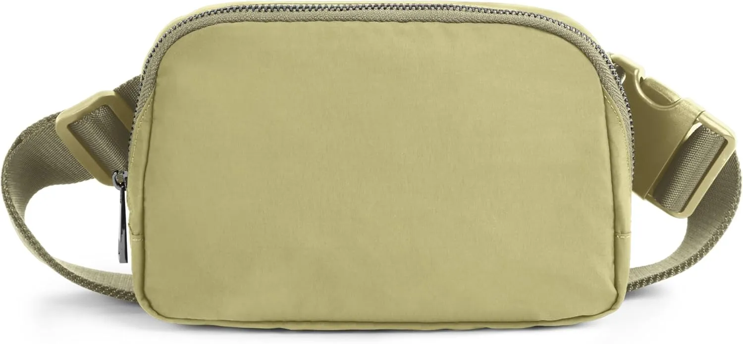 ODODOS Unisex Mini Belt Bag with Adjustable Strap Small Fanny Pack for Workout Running Traveling Hiking, Khaki Green