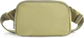ODODOS Unisex Mini Belt Bag with Adjustable Strap Small Fanny Pack for Workout Running Traveling Hiking, Khaki Green
