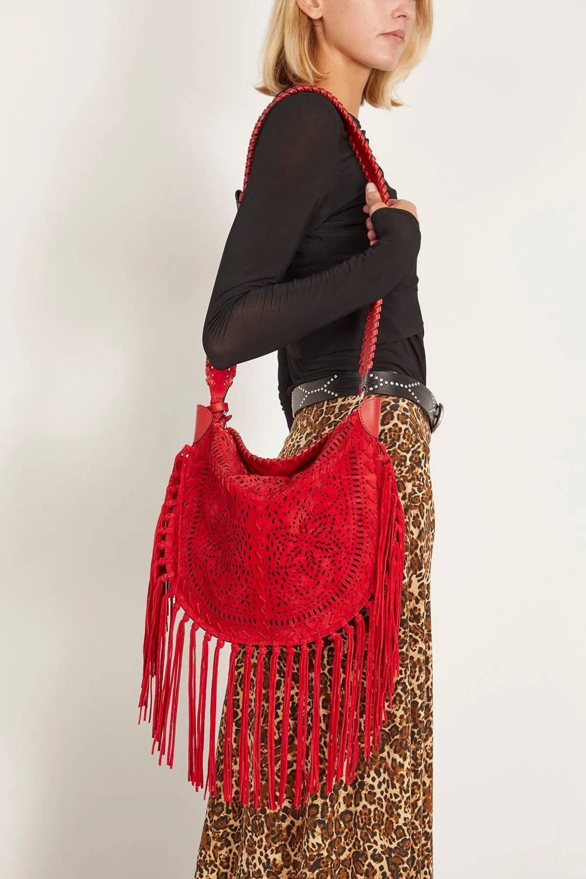 Oskan Soft Shoulder Bag in Red