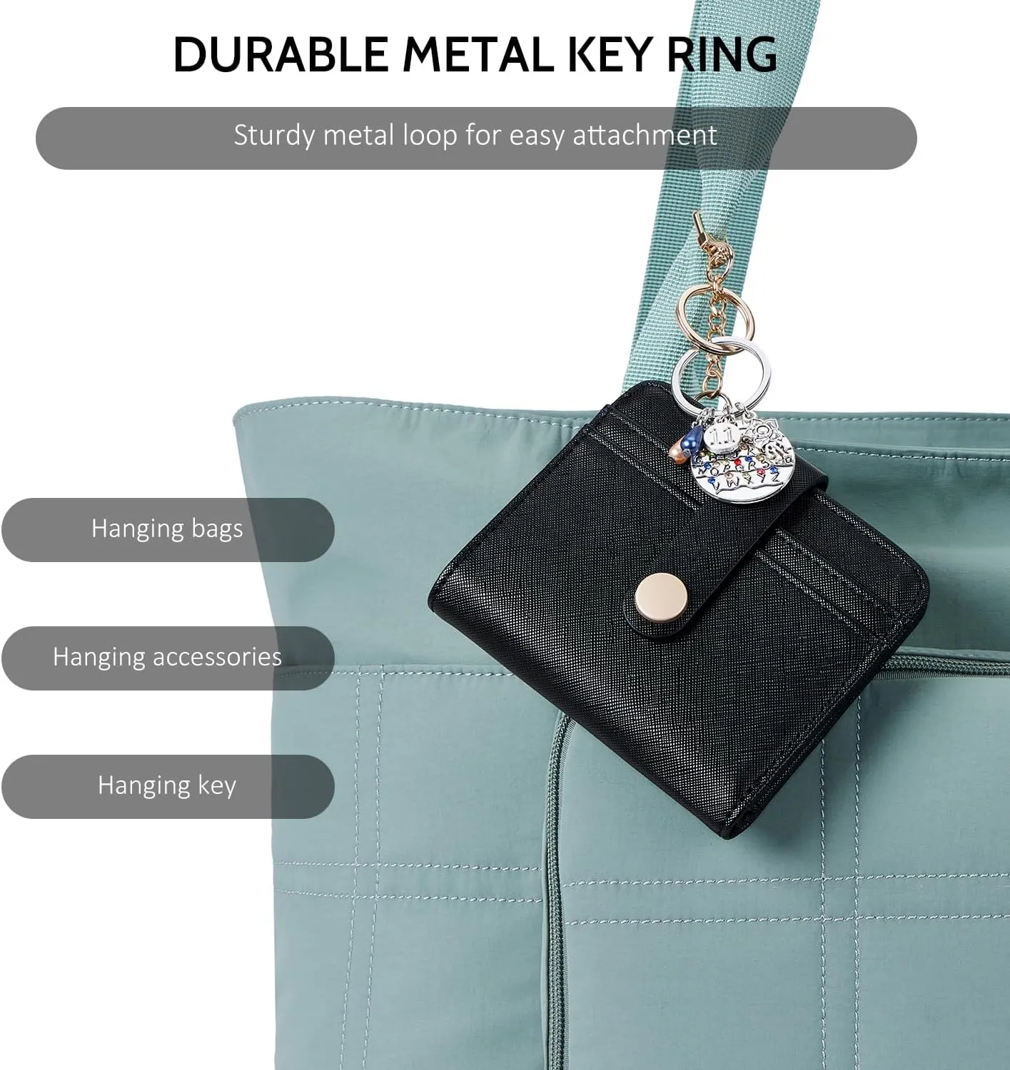 POIUGOYA Slim Wallet for Women,RFID Blocking Bifold Credit Card Holder with Zipper Coin Pocket,ID Window,Keychain