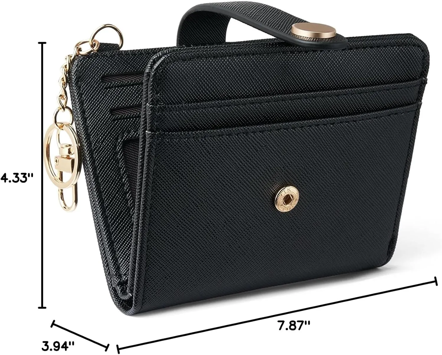 POIUGOYA Slim Wallet for Women,RFID Blocking Bifold Credit Card Holder with Zipper Coin Pocket,ID Window,Keychain