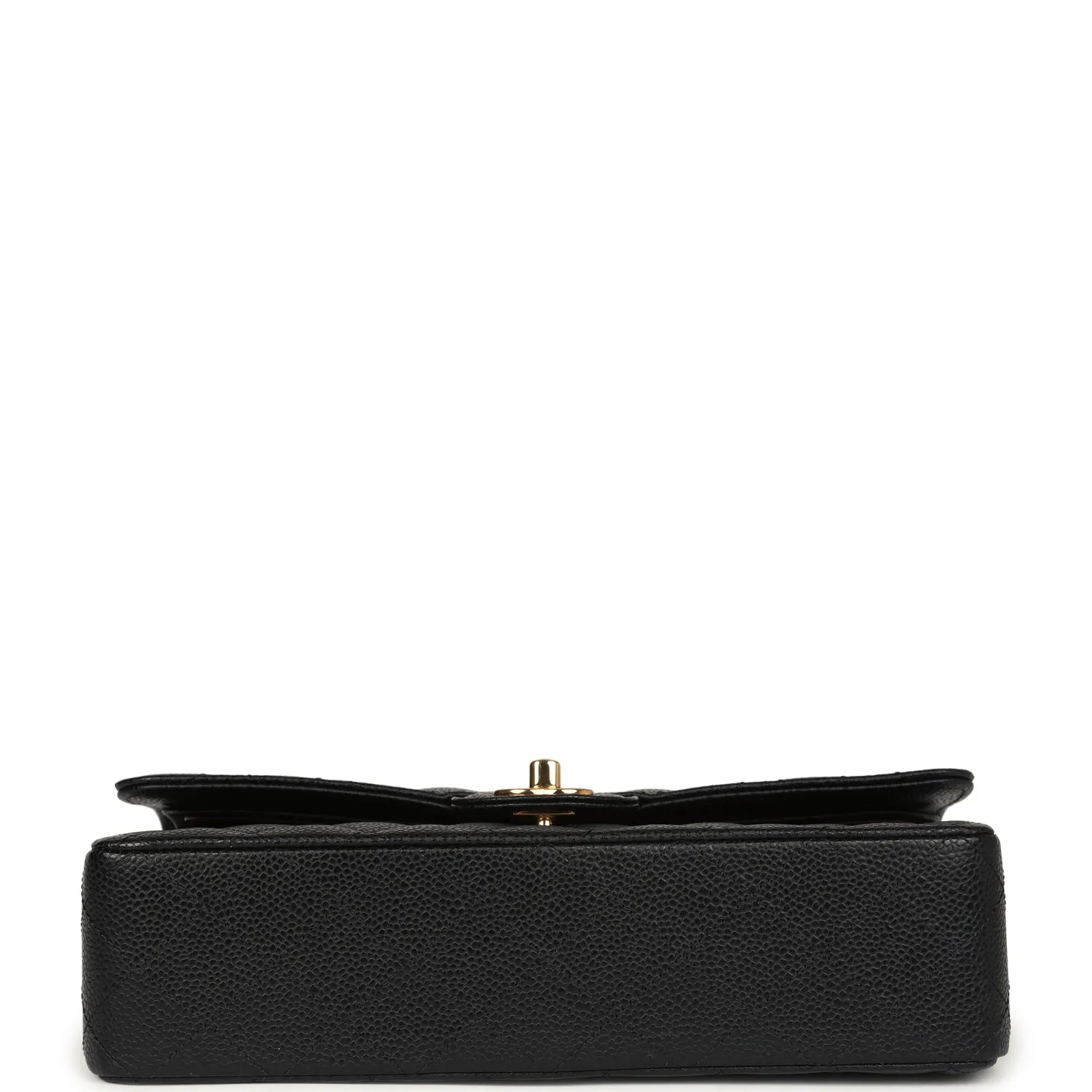 Pre-owned Chanel Medium Classic Double Flap Black Caviar Gold Hardware