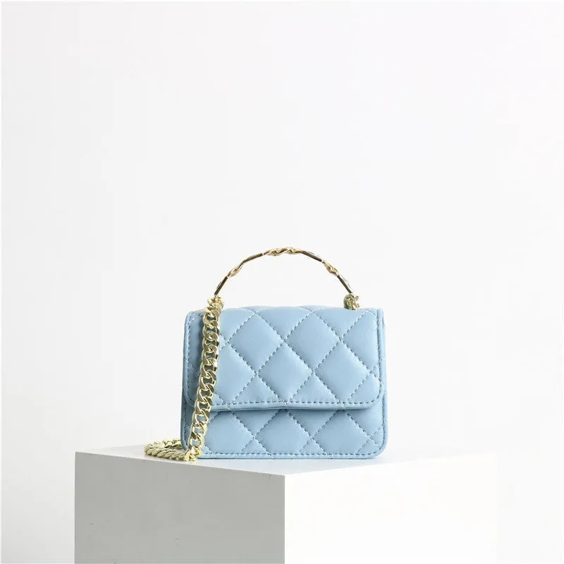 Quilted Mini Leather Top Handle Bag