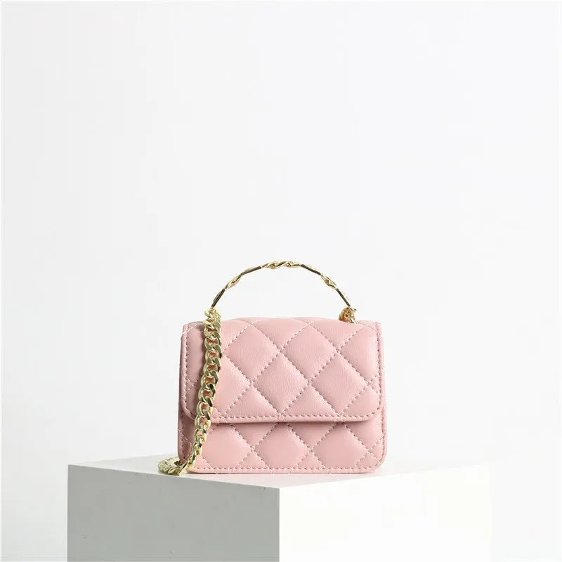 Quilted Mini Leather Top Handle Bag