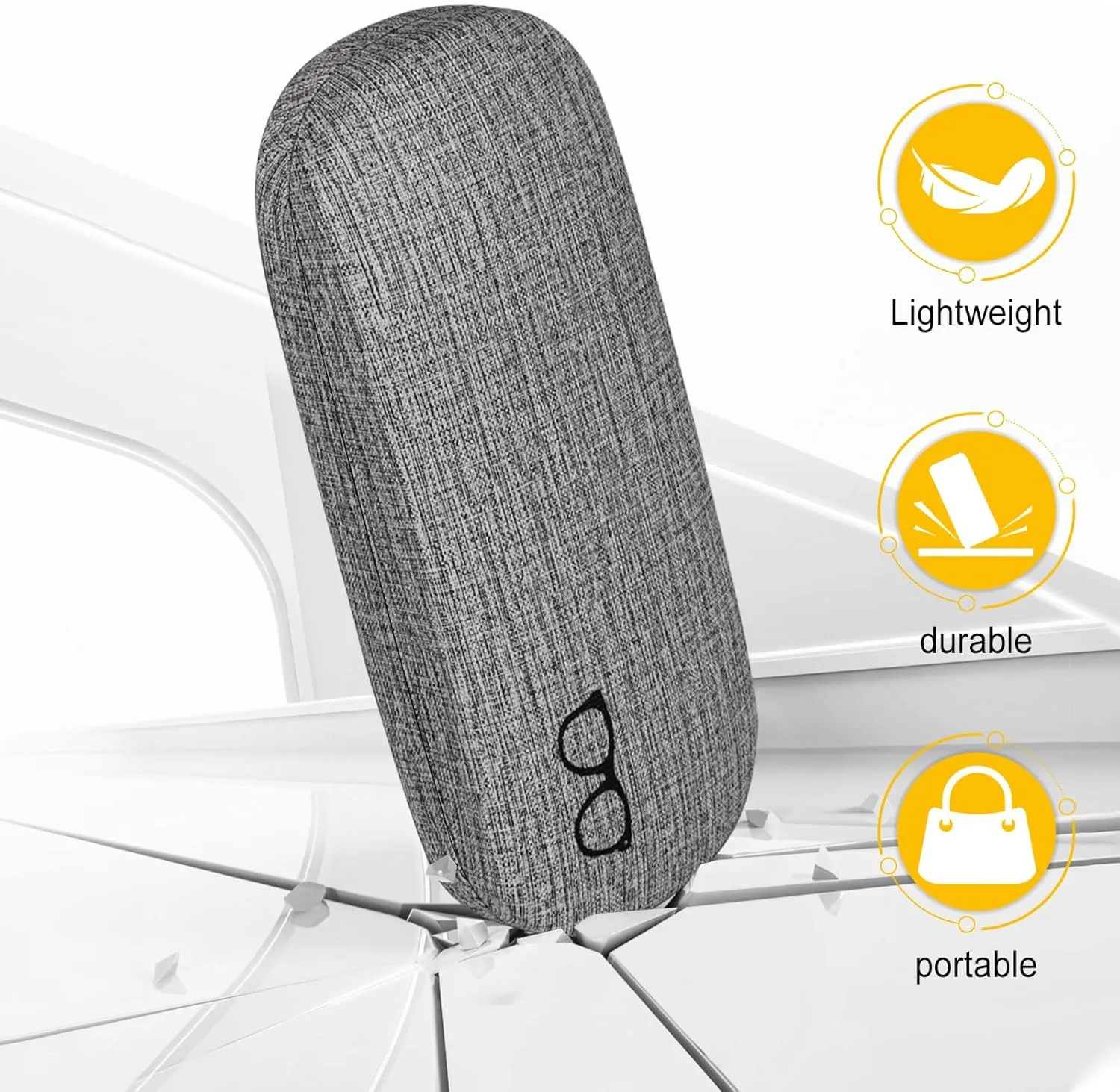 RayLove Hard Shell Glasses Case, PU leather Eyeglass Case Comes with a Pouch & Cleaning Cloth