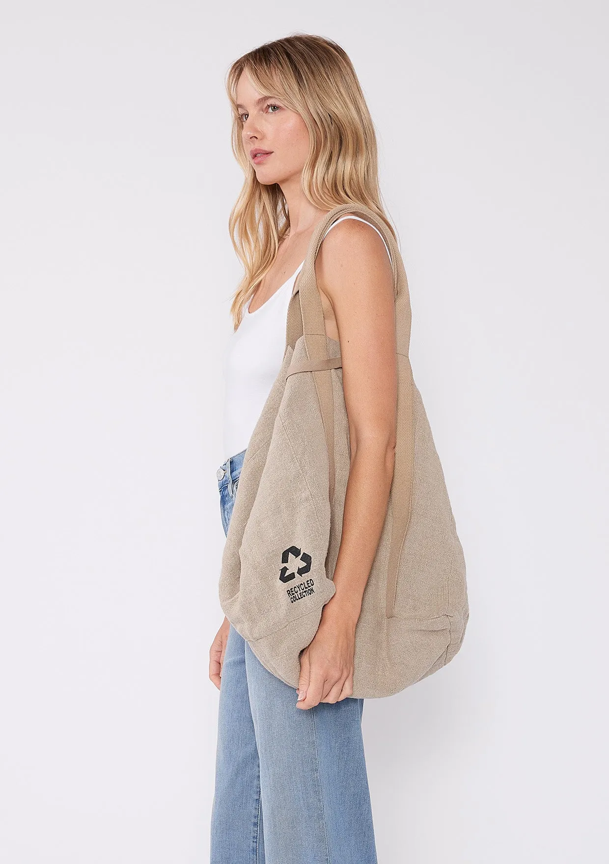 Reversible Tote Bag with Floral Quilted Interior