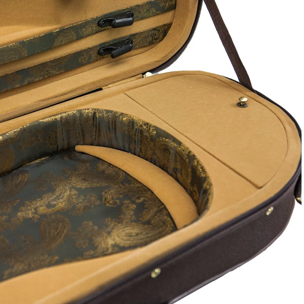 Sky Violin Halfmoon Case HM02 Lightweight with Hygrometer Coffee/Khaki