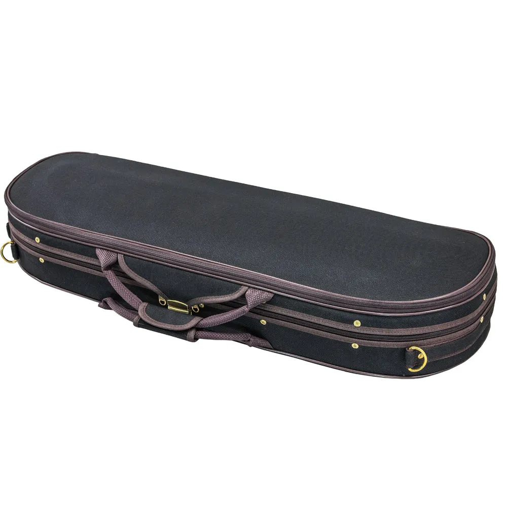 Sky Violin Halfmoon Case HM03 Lightweight with Hygrometer Black/Magenta Silk