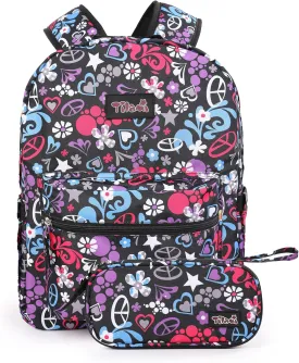 Tilami 20L Basic Backpack for Men and Women,17 inch Laptop Backpack for Travel,Heart Black