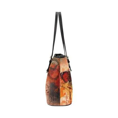 Tote Bags, Red Autumn Motif Tree Of Life Style Leather Bag