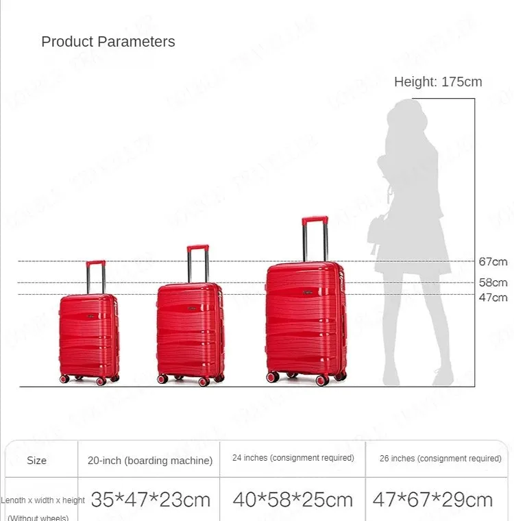 Unbreakable PP Material Luggage Bag | 24 Inches Lightweight Hard Case