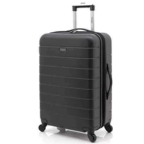 Wrangler Smart Luggage Set with Cup Holder and USB Port, Black