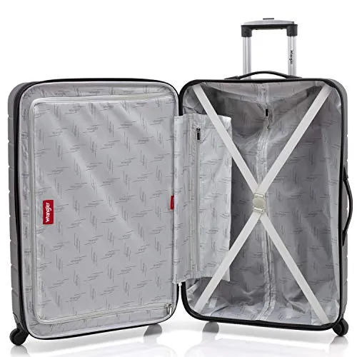 Wrangler Smart Luggage Set with Cup Holder and USB Port, Black