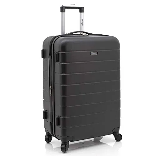 Wrangler Smart Luggage Set with Cup Holder and USB Port, Black