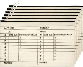 Yinder 6 Pieces Book Club Gifts Book Lovers Library Card Pouch for Women Cosmetic Bag Birthday Gift for Reader Friends Library Card Bag with Zipper for Teacher